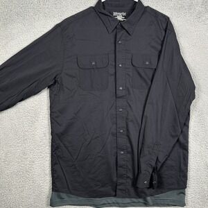 Vertx Mens 2XL Shirt Snap Button Up Black Nylon Blend Pockets Lined Tactical EUC